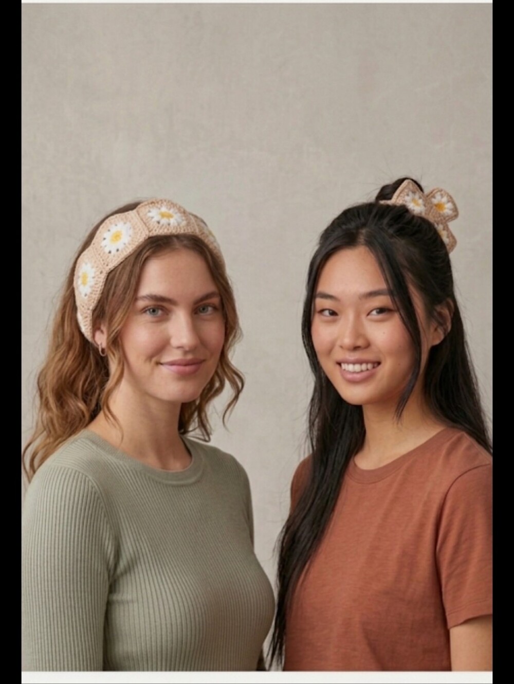 Crochet Sunflower Headband and Hair Clip Bundle, NWOT